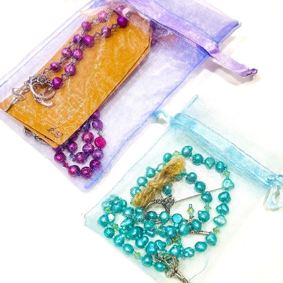 Handmade Ballerina in Aqua Nutcracker Christmas Necklace - Picture 5 of 12